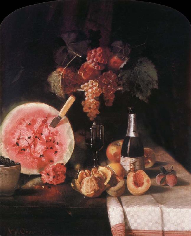 William Merritt Chase Still life and watermelon Germany oil painting art